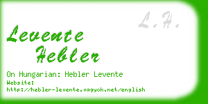 levente hebler business card